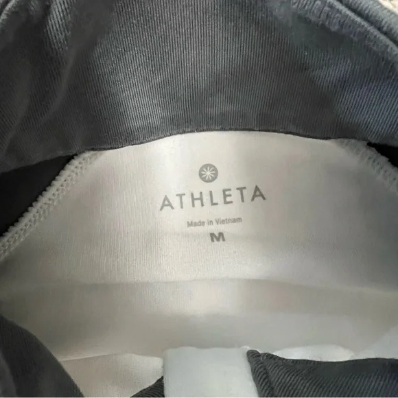 Athleta Women’s Quarter Zip Pullover Top Size Medium Gray White - Picture 11 of 13